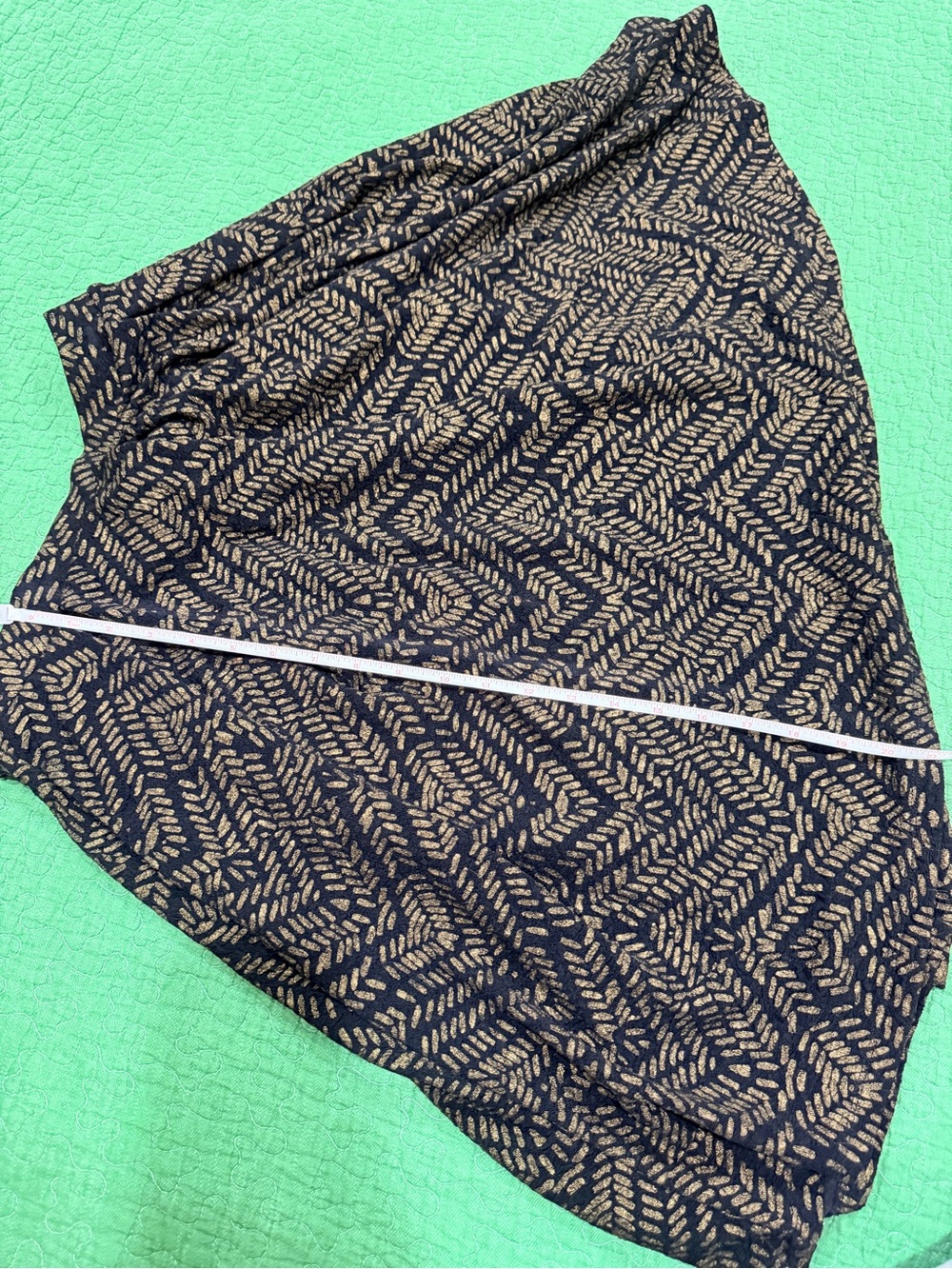 LuLaRoe Navy and Tan Patterned Circle Skirt